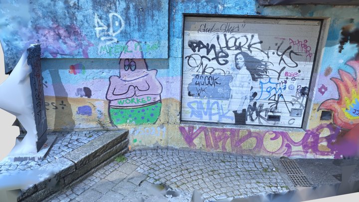 2025.08.17 Norway Kristiansand graffiti wall 3D Model
