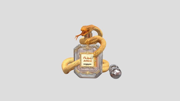 Ultra-Luxury Golden Perfume Bottle 3D Model