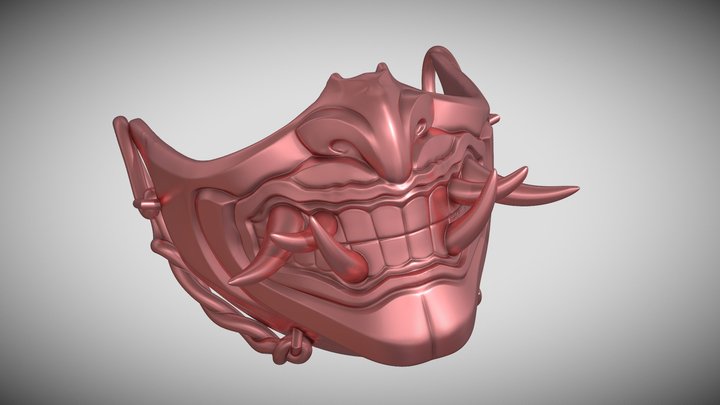 Oni Mask - Japanese Demon Mask Free 3D Model