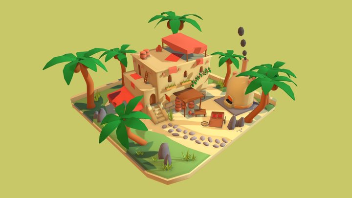 DAE Game art 1 - Simple scene 3D Model
