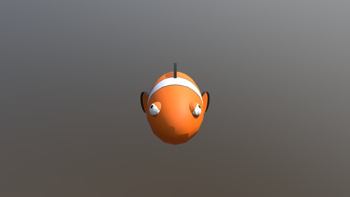Low Poly Clown Fish 3D Model