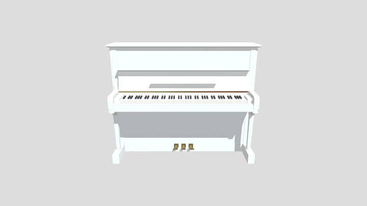 White Piano 3D Model