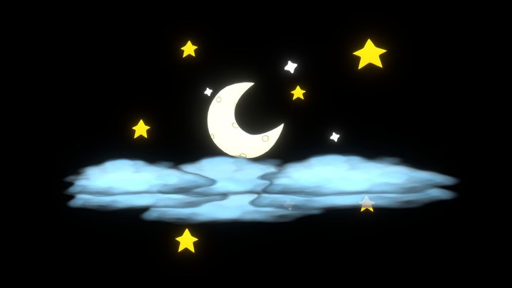 Cartoon Moon and Stars