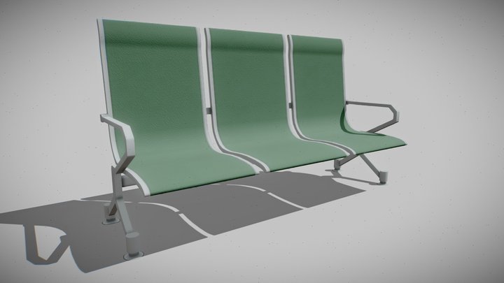Tandem seating - hospital 3D Model