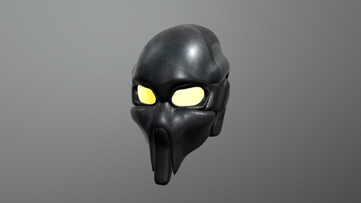Cybernetic Helmet 1 Masked 3D Model