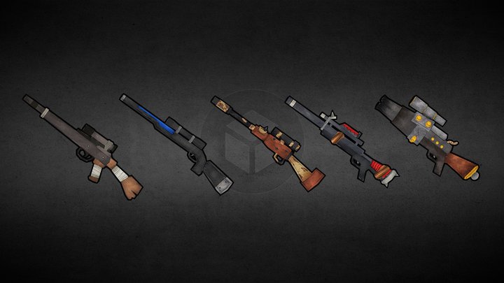 Weapon Set: Rifles 3D Model