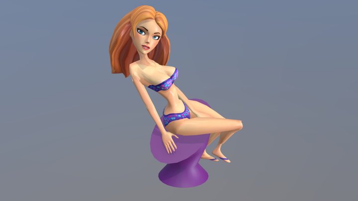 Lindsay Walk Animation 3D Model