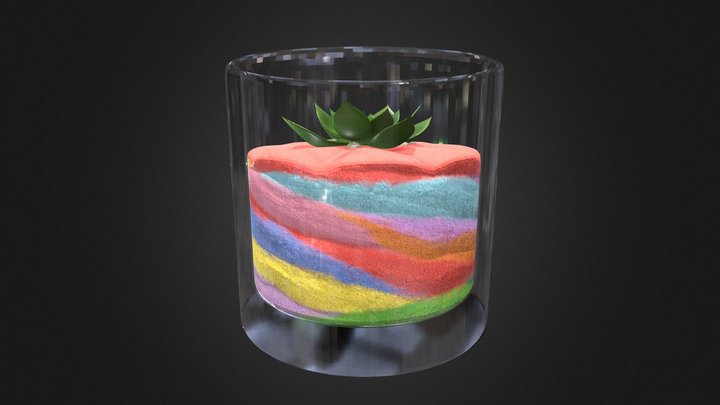 Glass Vase With Colorful Sand – Free 3D Model STL