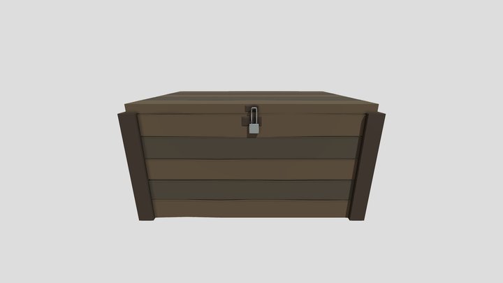 Smol wooden box with optional padlock 3D Model