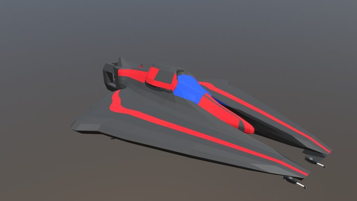 Low poly Space ship 3D Model