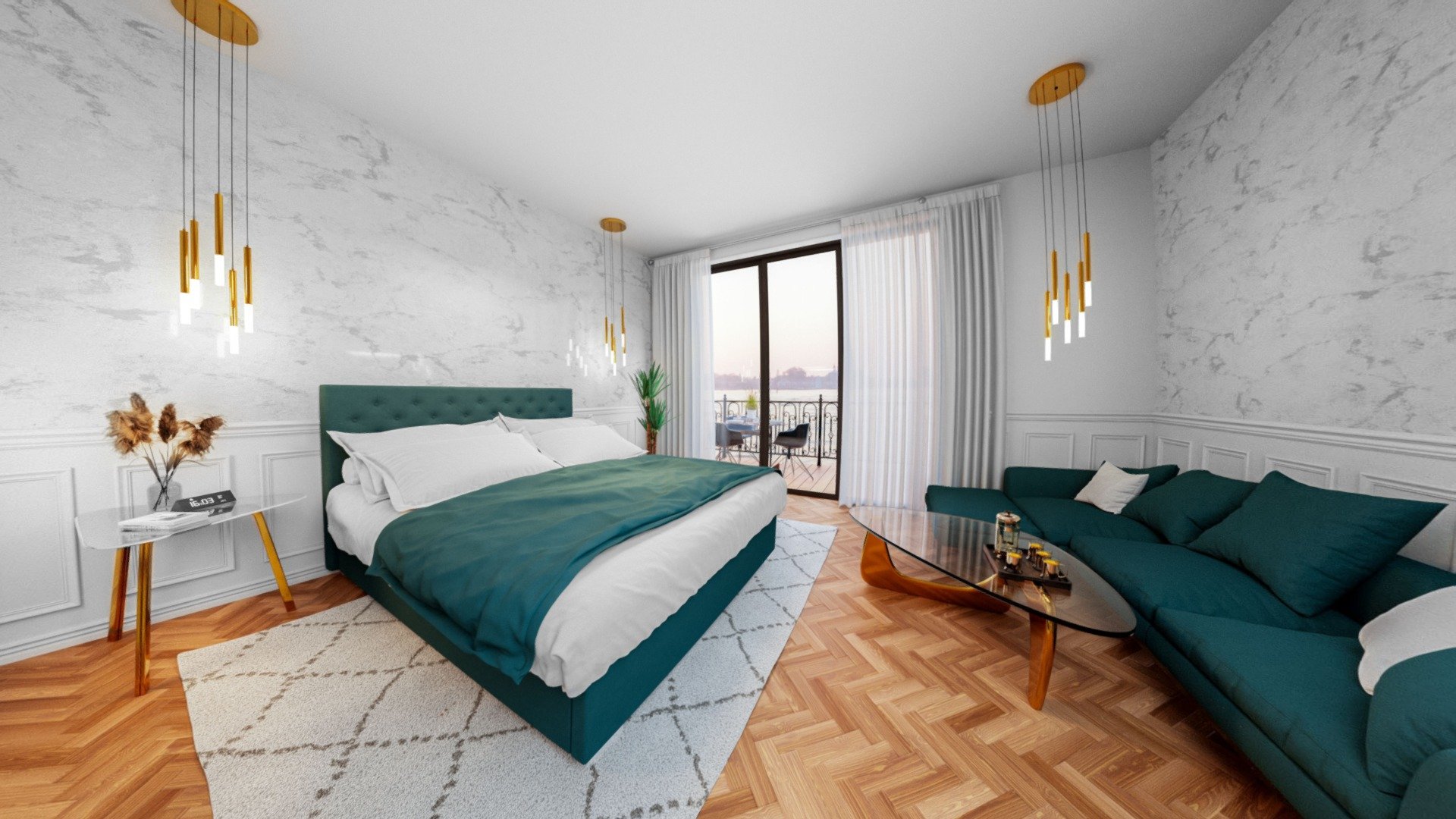 Wizualizacja -  łóżko tapicerowane | ROYAL — Sketchfab embed 3D viewer
