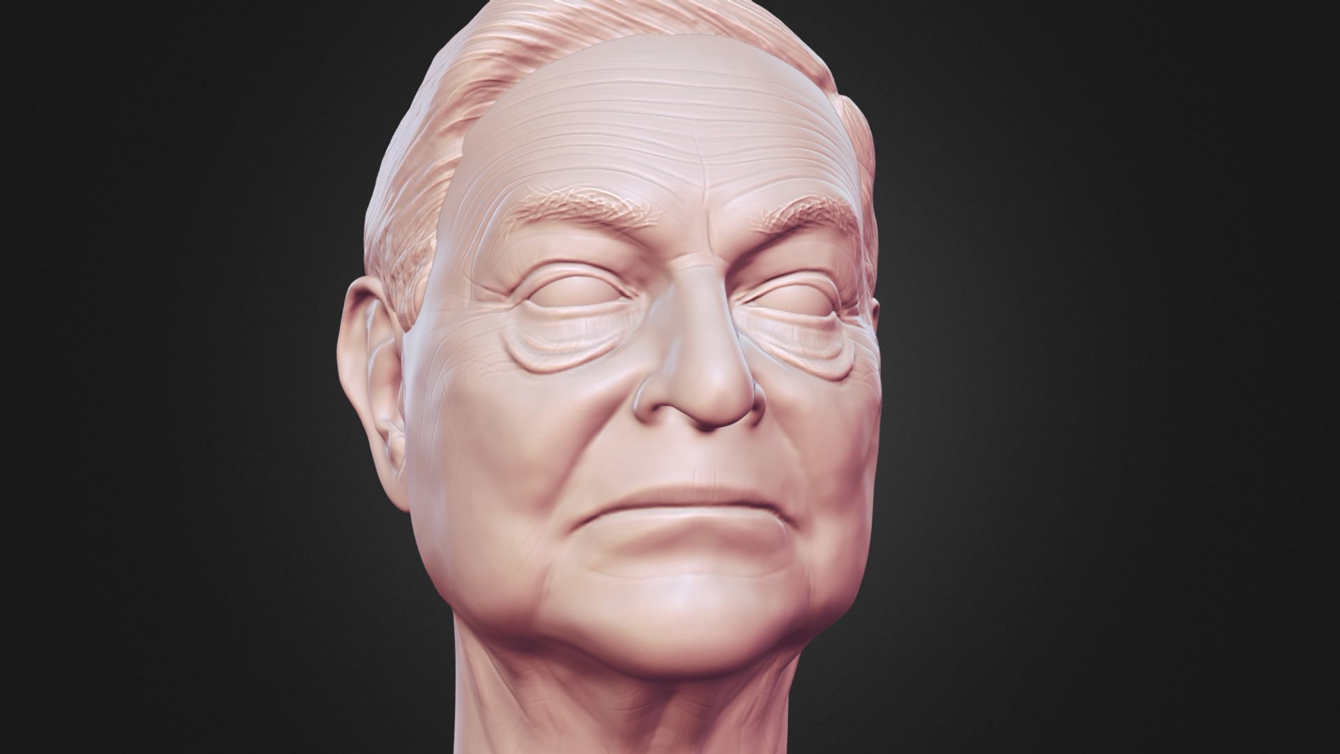 3D model George Soros 3D printable portrait sculpture - This is a 3D model of the George Soros 3D printable portrait sculpture. The 3D model is about a statue of a person with glasses.