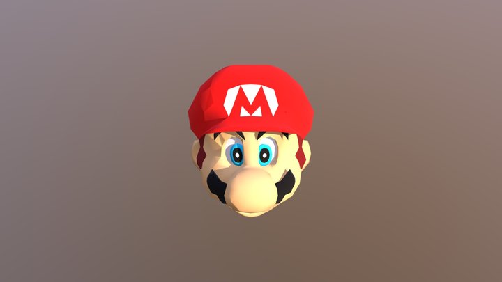 Nintendo 64 - Super Mario 64 - Marios Head 3D Model