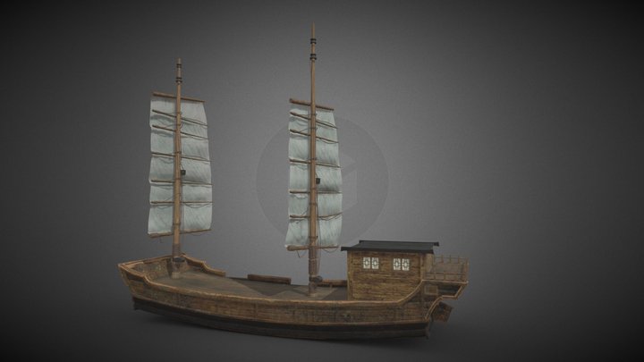 Ship wooden boat 3D Model