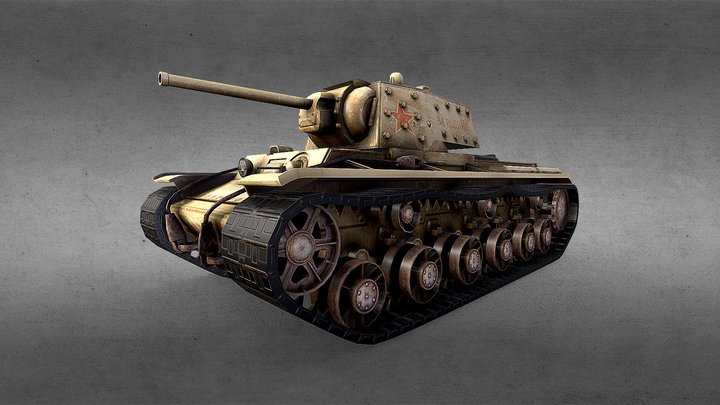 Lowpoly KV1 Heavy Tank 3D Model