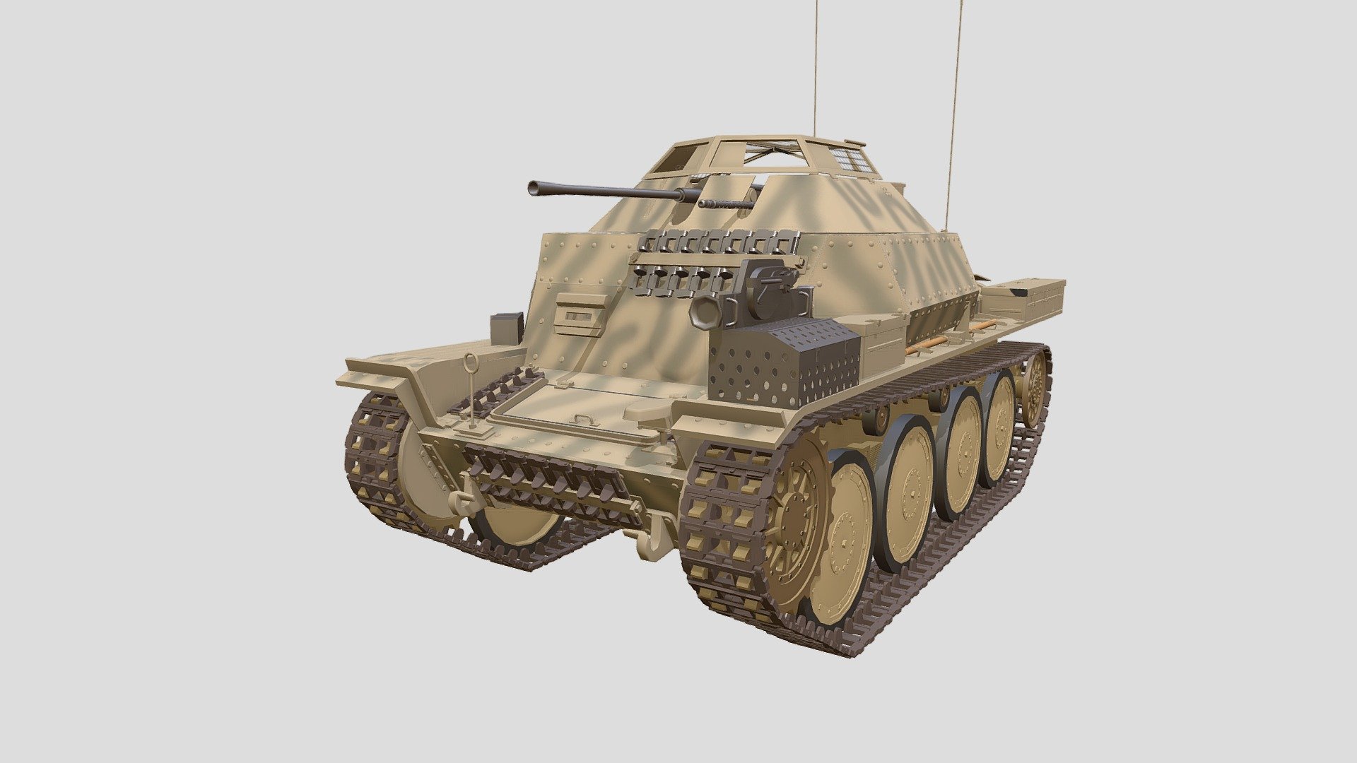 Aufklärungspanzer 38(t) Sd.kfz. 140/1 - 3D model by Basic Hsu (@Hsu.Pei ...