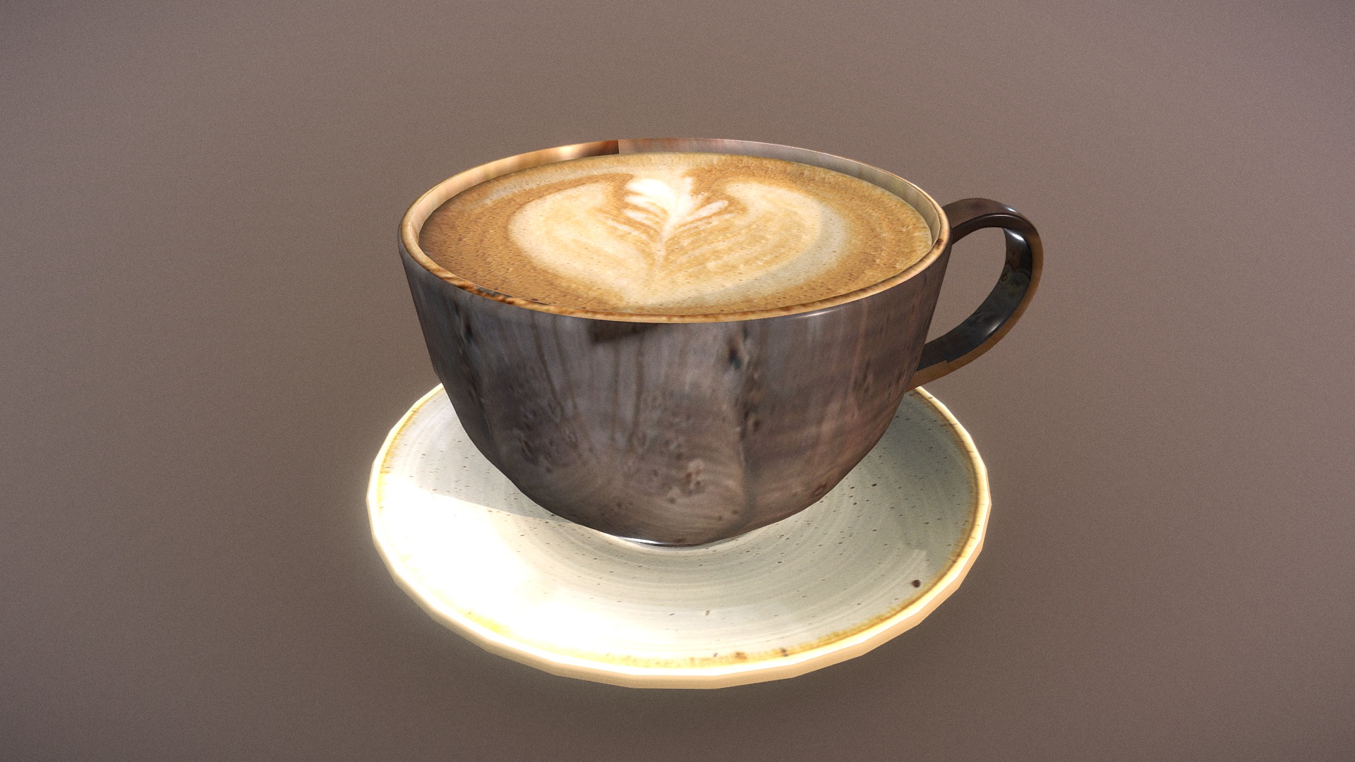 3D model Coffee Cup Latte - This is a 3D model of the Coffee Cup Latte. The 3D model is about a cup on a plate.