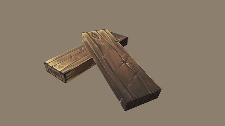 Textura handpainted madera 3D Model
