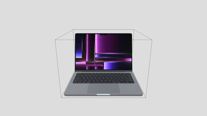 Macbook pro 14 space gray 3D Model