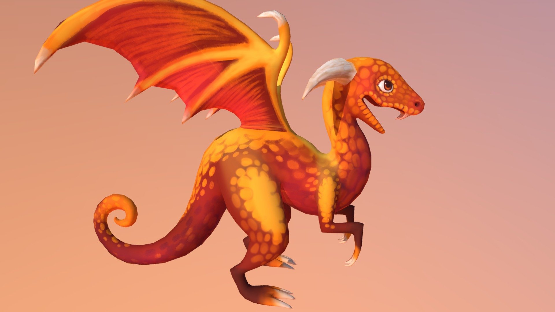 Happy dragon - 3D model by HanKla [efa4f38] - Sketchfab