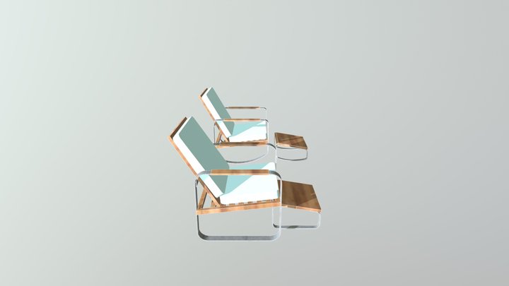 Barcelona Patio Chair 3D Model