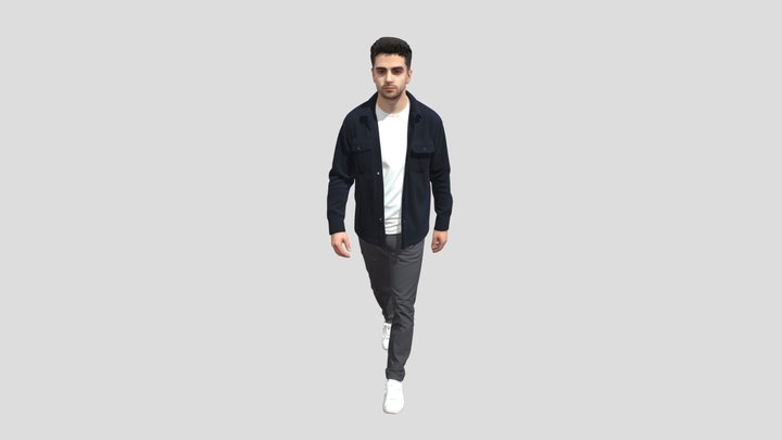 Casual Walk in a Navy Corduroy Jacket – Modelo 3D gratuito STL