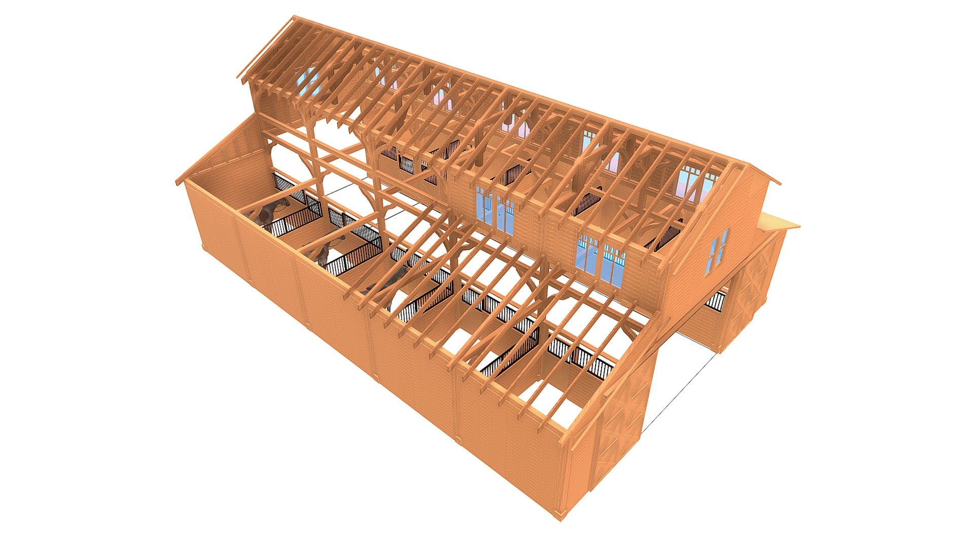 Custom Monitor Barn 62 ft L x 42 ft W 3D model by FR Conceptual