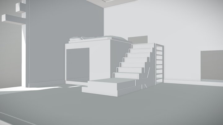 portfolio piece, room blockout 3D Model