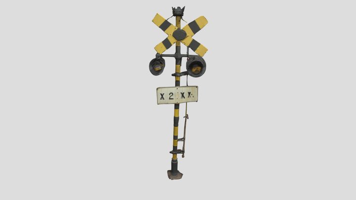 Railroad level crossing 3D Model