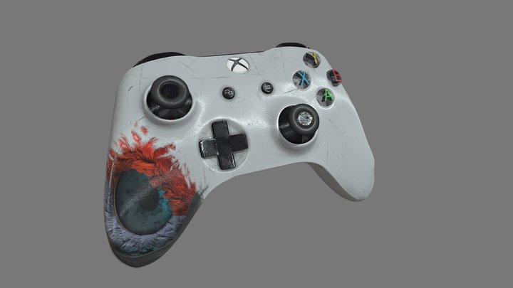 3DXboxGamePad White 3D Model
