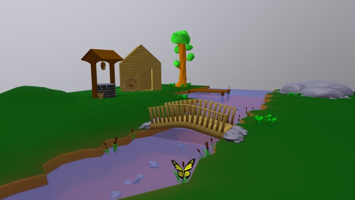 Blender Tennis #1: Bridge Scene 3D Model