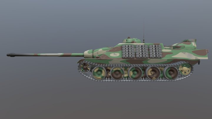 AMX Tank destroyer with 120mm cannon - Old 3D Model
