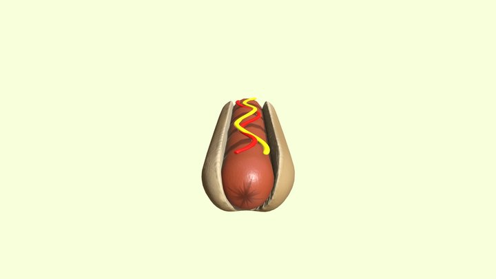Low Poly Hot Dog 3D Model