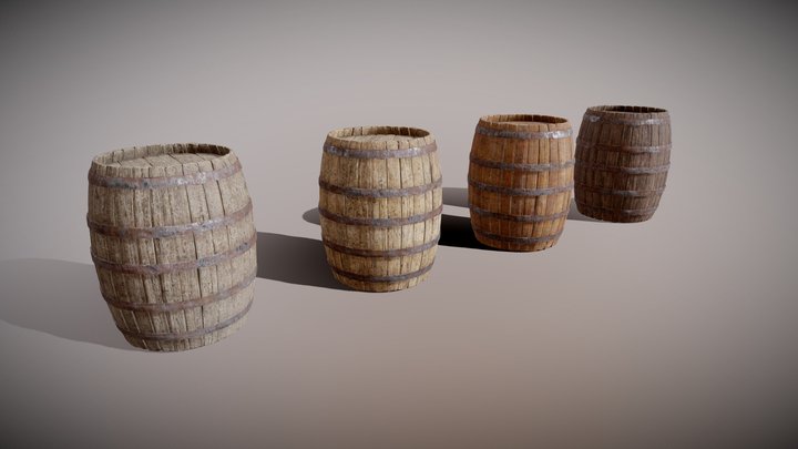 Medieval Barrels 3D Model