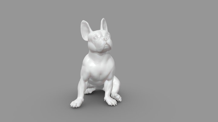 French Bulldog posed decim 3D Model