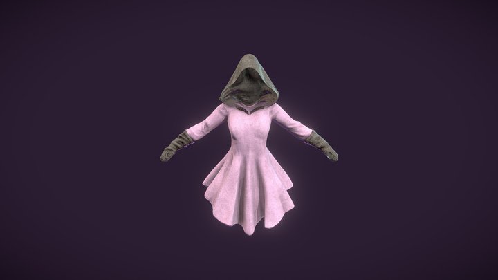 Sweater Dress Game Ready Clothing 3D Model