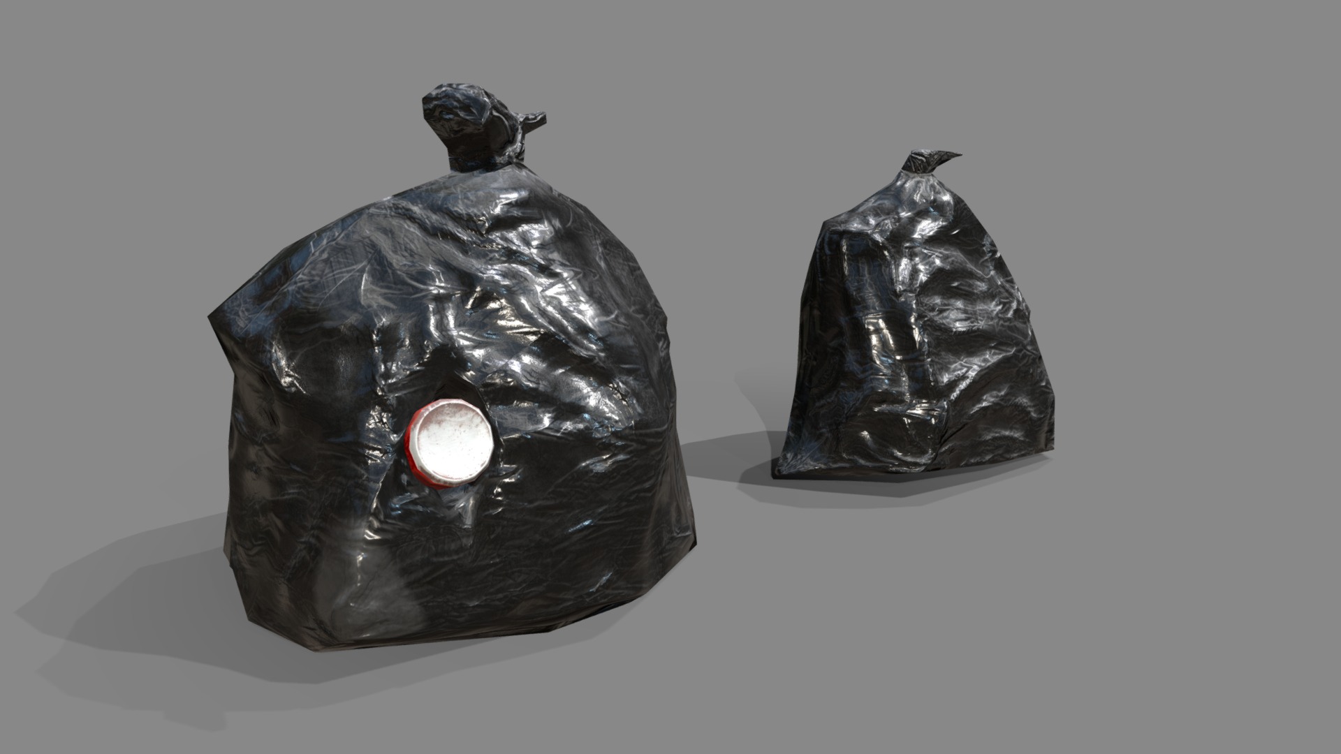 3D model Binbag1 - This is a 3D model of the Binbag1. The 3D model is about a couple of clear bags with a red circle and a red circle.