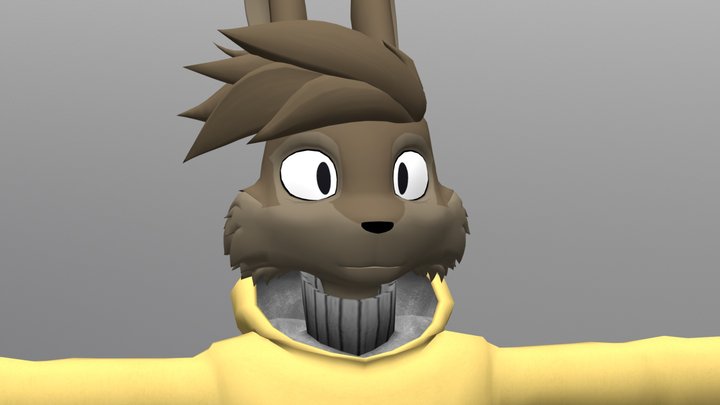 The Brown Hare In The Yellow Hoodie 3D Model