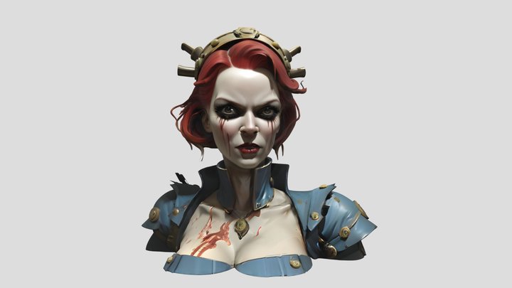 aicreated character model redhead evil woman 3D Model