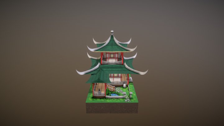 Ancient Chinese Temple 3D Model