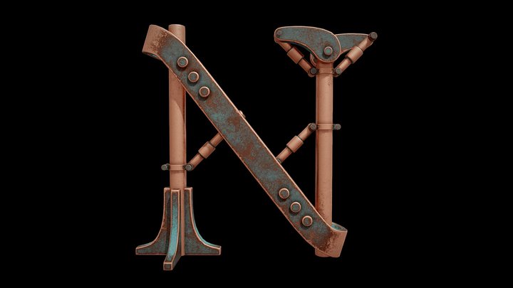 36 DAYS OF TYPE, ETERNAL STEAM, 3D LETTER SET, N 3D Model