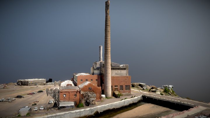 Old Place with smoke stacks 3D Model