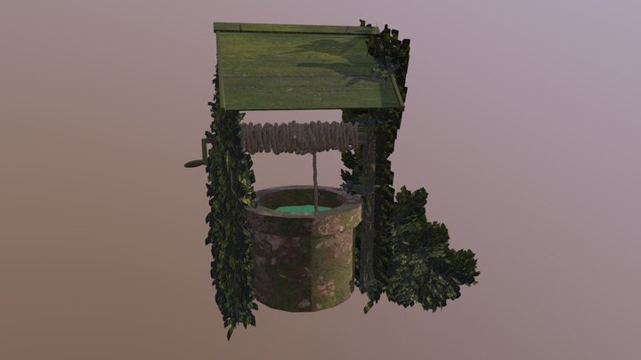 old well with ivy 3D Model