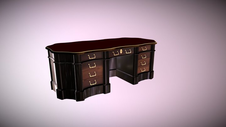 Fancy Victorian Desk 3D Model