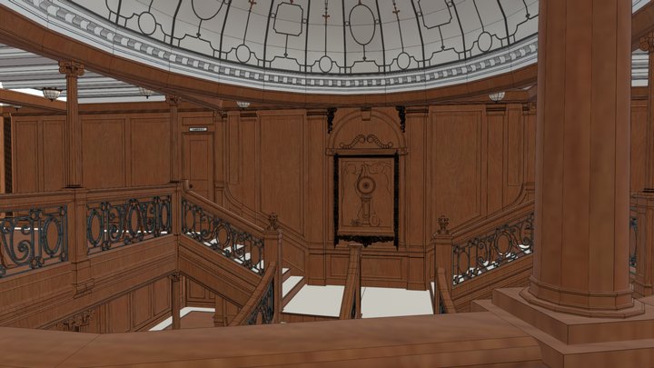 TITANICS grandstaircase retextured 3D Model