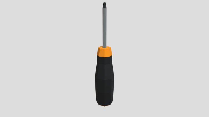 Low-Poly Screwdriver 3D Model
