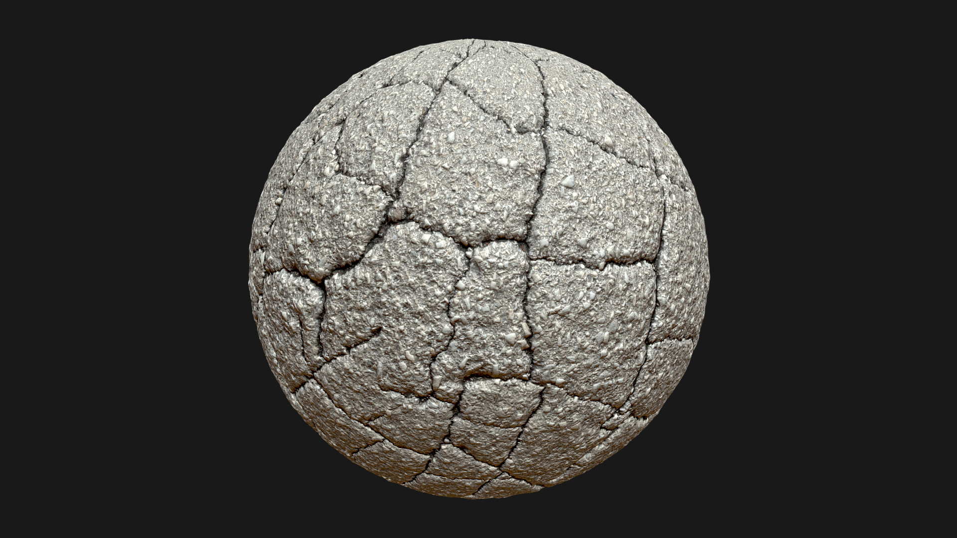 3D model Cracked Asphalt 01 PBR Texture - This is a 3D model of the Cracked Asphalt 01 PBR Texture. The 3D model is about a rock with a dark background.
