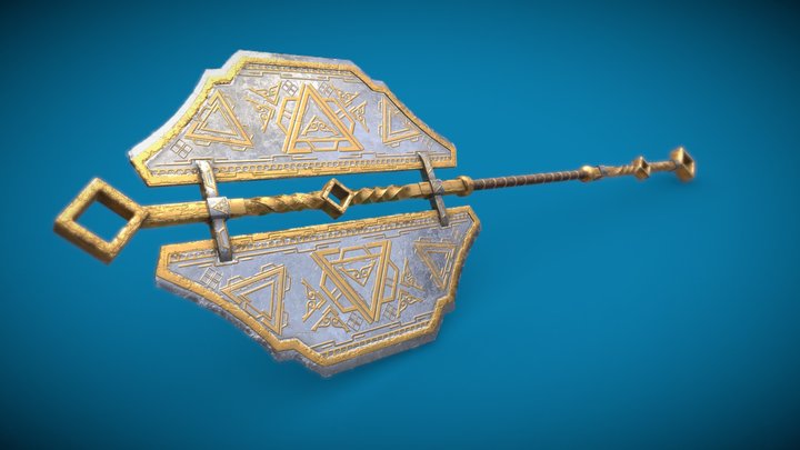 Fantasy Battleaxe - Dwarven 3D Model