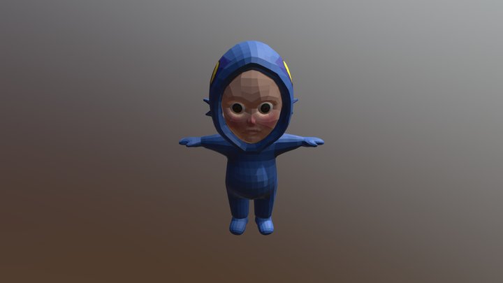 kid in murloc costume- Low Poly 3D Model