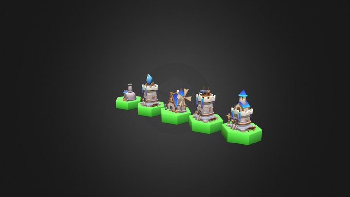Stylized Fantasy Village 3D Model